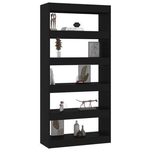 Bogreol/rumdeler 80x30x166 cm konstrueret træ sort