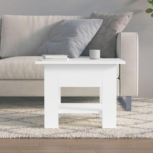 Sofabord 55x55x42 cm konstrueret træ hvid