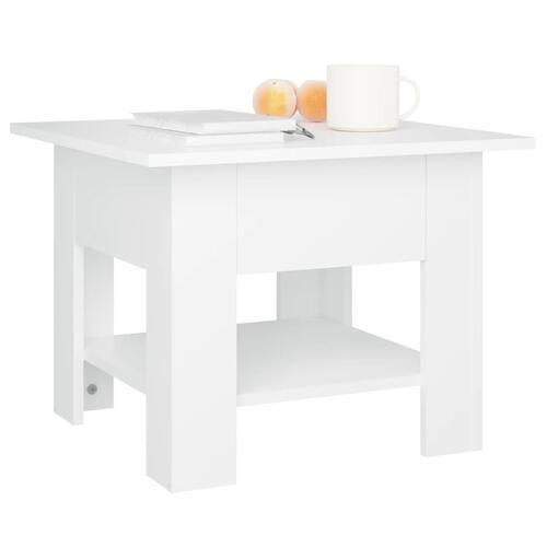 Sofabord 55x55x42 cm konstrueret træ hvid