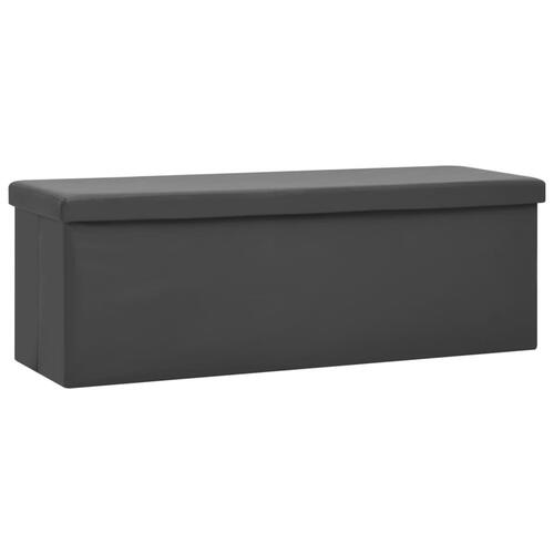 Foldbar opbevaringsbænk PVC grå