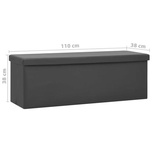 Foldbar opbevaringsbænk PVC grå