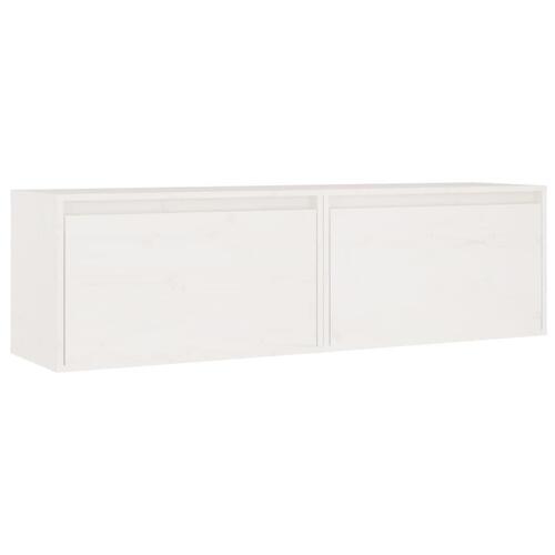Vægskabe 2 stk. 60x30x35 cm massivt fyrretræ hvid