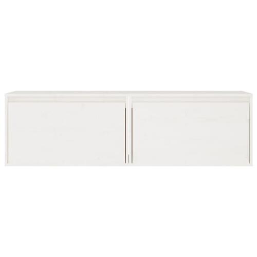 Vægskabe 2 stk. 60x30x35 cm massivt fyrretræ hvid