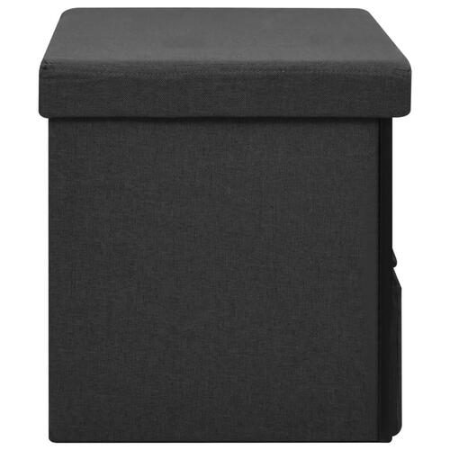 Foldbar opbevaringsbænk 76x38x38 cm kunstlærred sort