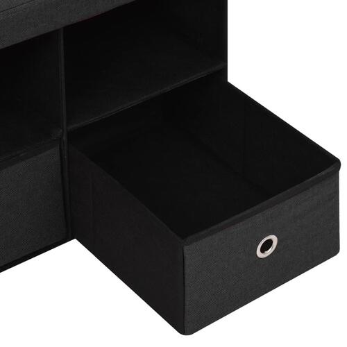 Foldbar opbevaringsbænk 76x38x38 cm kunstlærred sort