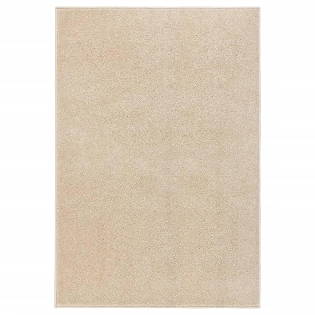 Gulvtæppe 200x290 cm kort luv beige
