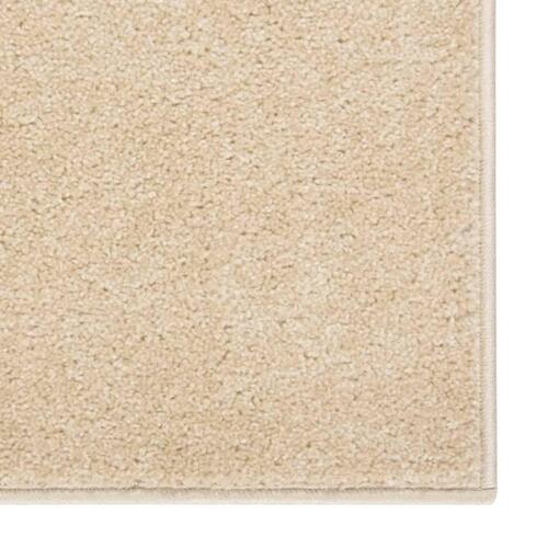 Gulvtæppe 200x290 cm kort luv beige