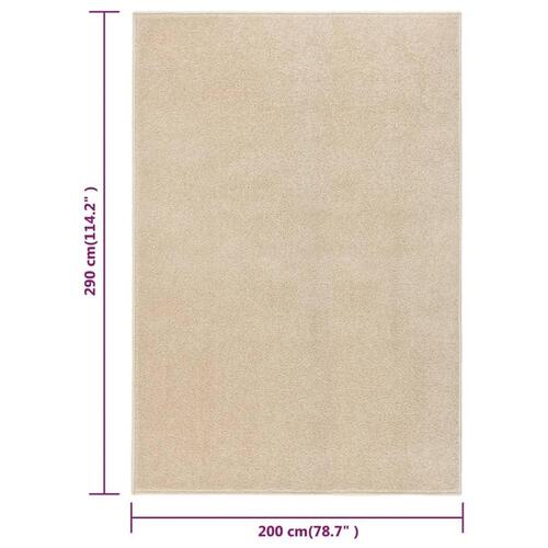 Gulvtæppe 200x290 cm kort luv beige