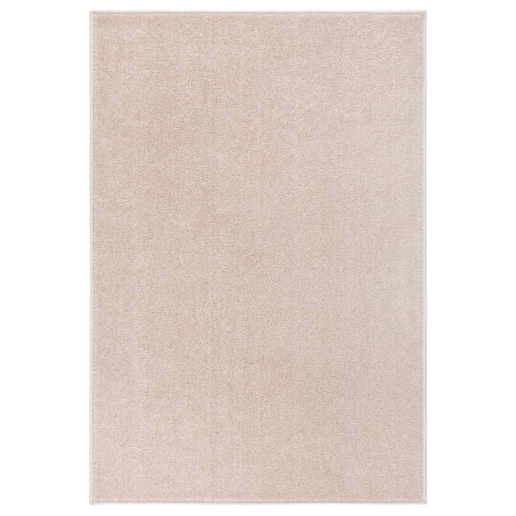 Gulvtæppe 160x230 cm kort luv mørk beige
