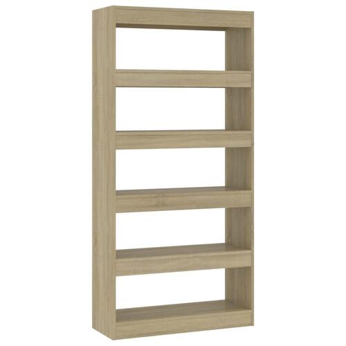 Bogreol/rumdeler 80x30x166 cm konstrueret træ sonoma-eg