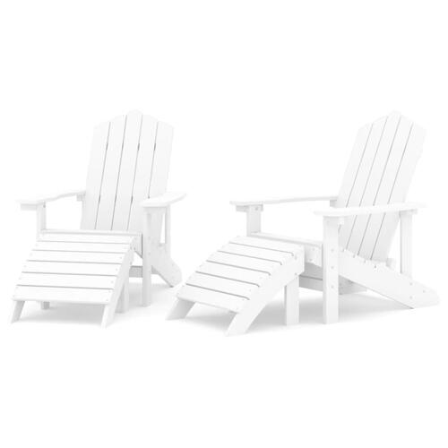 Adirondack-havestole med fodstøtte 2 stk. HDPE hvid