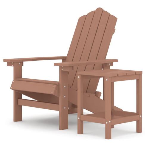 Adirondack-stol med bord HDPE brun