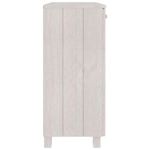 Skænk HAMAR 85×35×80 cm i massivt fyrretræ - hvid, 2 låger