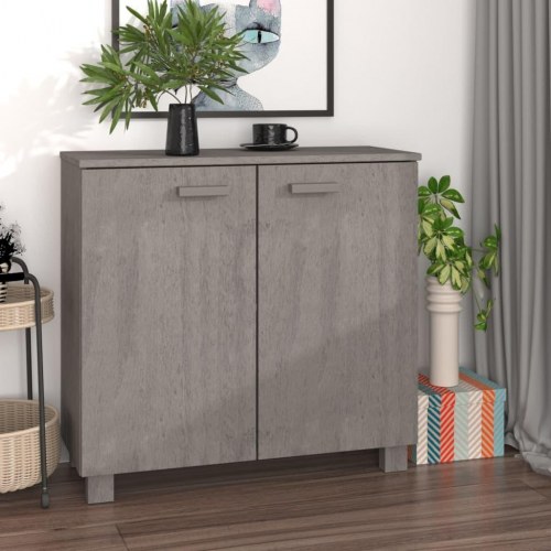 Skænk HAMAR 85x35x80 cm massivt fyrretræ lysegrå
