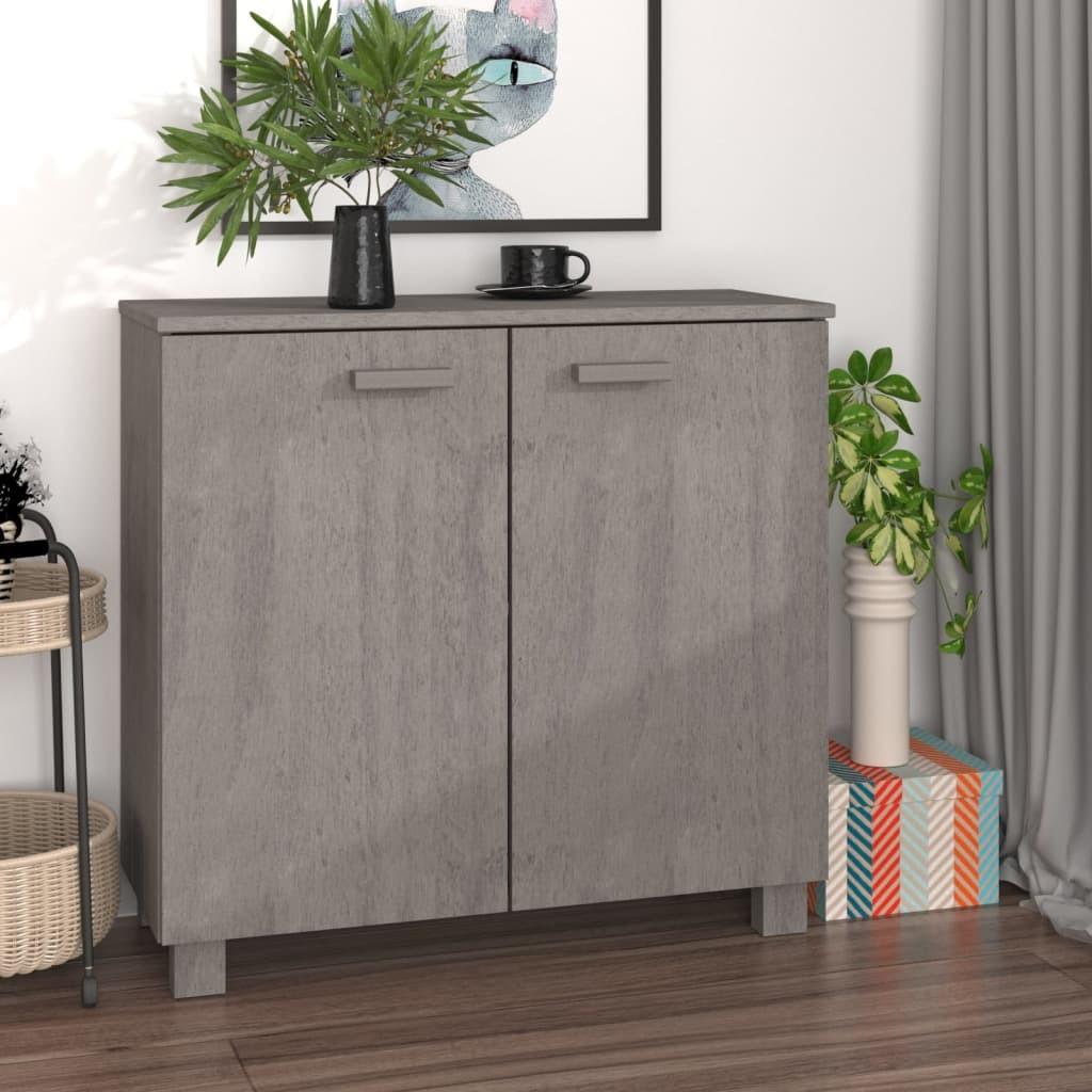 Skænk HAMAR 85x35x80 cm massivt fyrretræ lysegrå