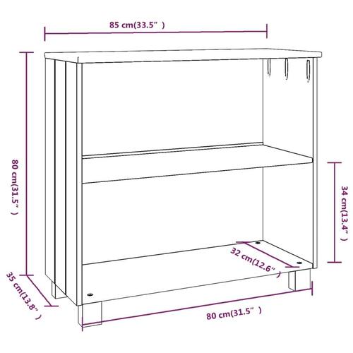 Skænk HAMAR 85x35x80 cm massivt fyrretræ mørkegrå