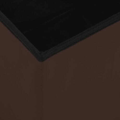 Foldbar opbevaringspuf PVC brun