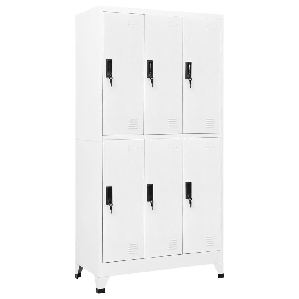 Skab 90x45x180 cm stål hvid