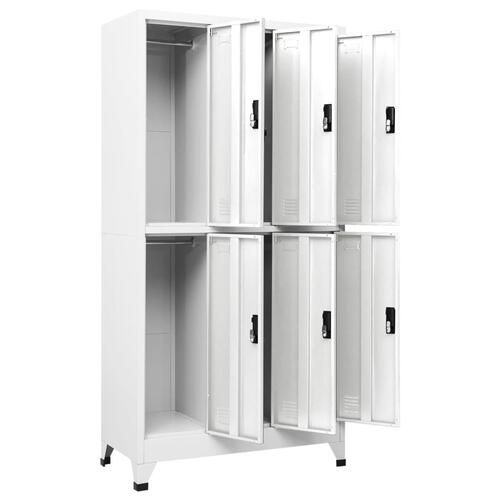 Skab 90x45x180 cm stål hvid
