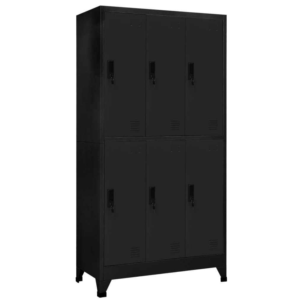 Skab 90x45x180 cm stål sort