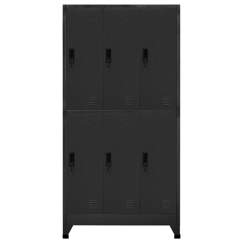 Skab 90x45x180 cm stål antracitgrå