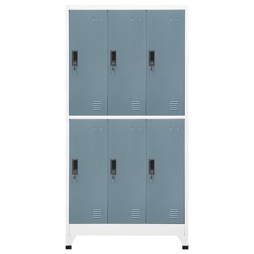 Skab 90x45x180 cm stål lysegrå og mørkegrå