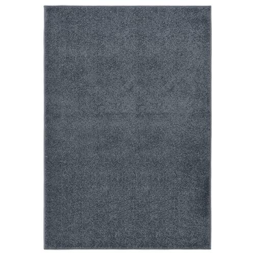 Gulvtæppe 200x290 cm kort luv antracitgrå