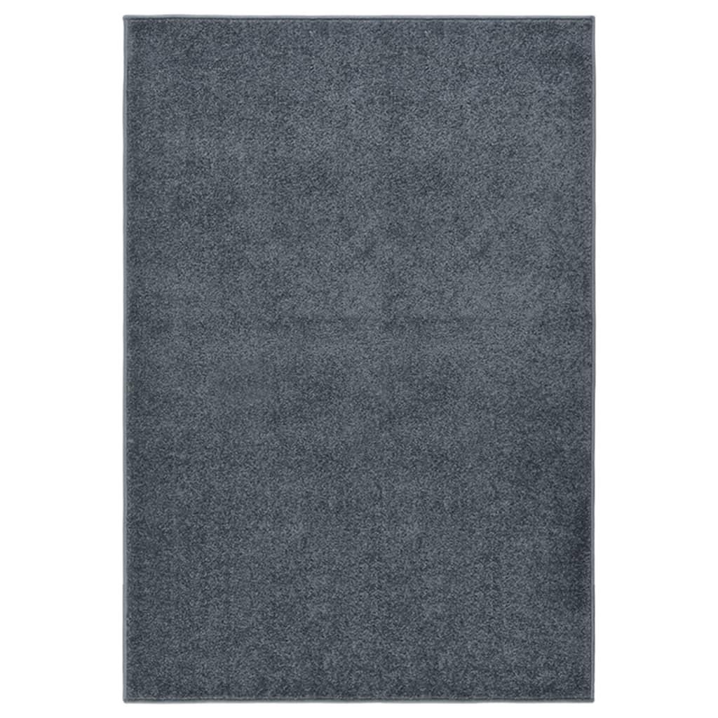 Gulvtæppe 200x290 cm kort luv antracitgrå