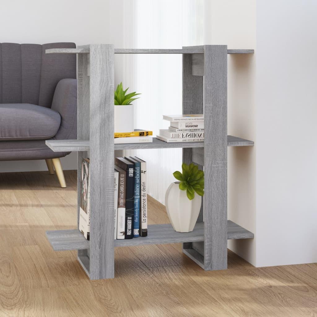 Bogreol/rumdeler 80x30x87 cm grå sonoma-eg