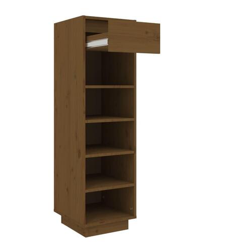 Skoreol 30x34x105 cm massivt fyrretræ gyldenbrun