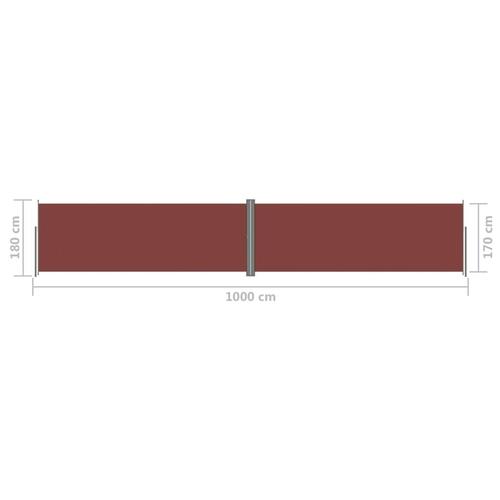 Sammenrullelig sidemarkise 180x1000 cm brun