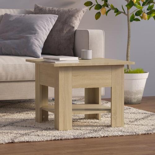 Sofabord 55x55x42 cm konstrueret træ sonoma-eg
