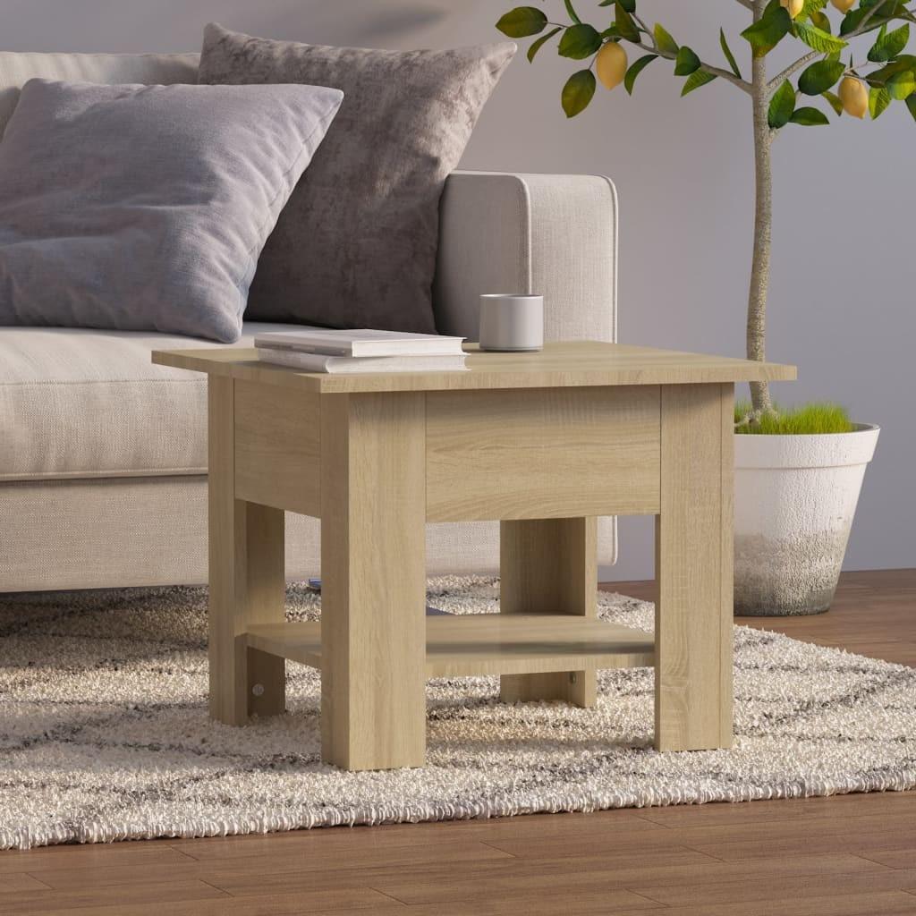 Sofabord 55x55x42 cm spånplade sonoma-eg