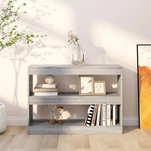Bogreol/rumdeler 100x30x72 cm grå sonoma-eg