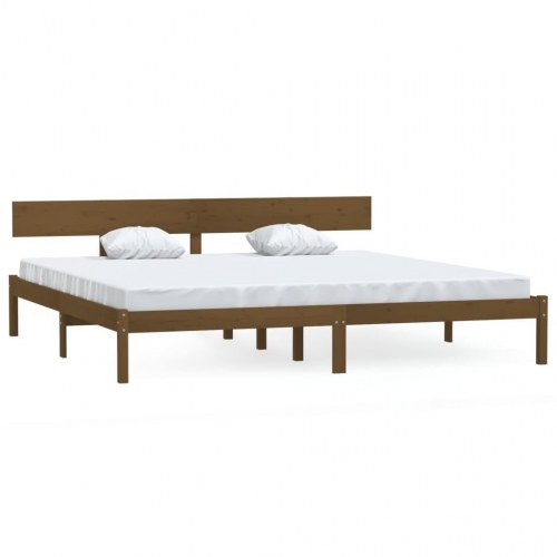 Sengeramme 180x200 cm Super King massivt træ gyldenbrun