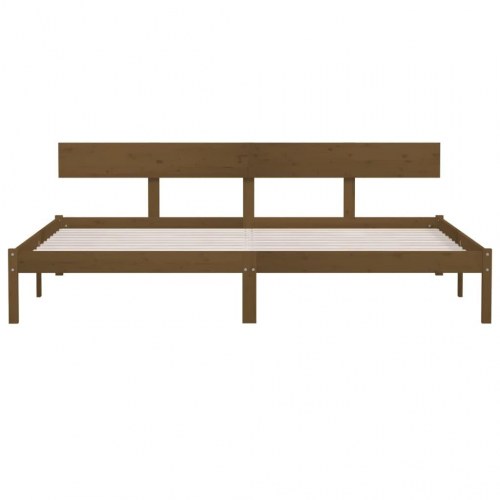 Sengeramme 180x200 cm Super King massivt træ gyldenbrun
