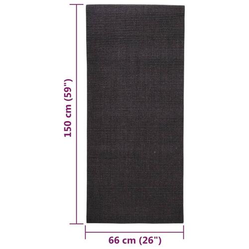 Gulvtæppe 66x150 cm naturlig sisal sort