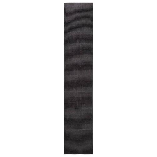 Gulvtæppe 66x350 cm naturlig sisal sort