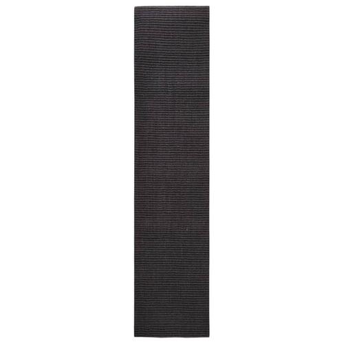 Gulvtæppe 80x350 cm naturlig sisal sort