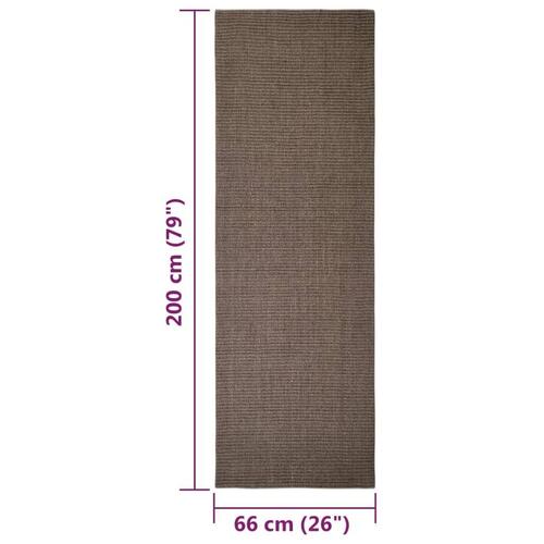 Gulvtæppe 66x200 cm naturlig sisal brun