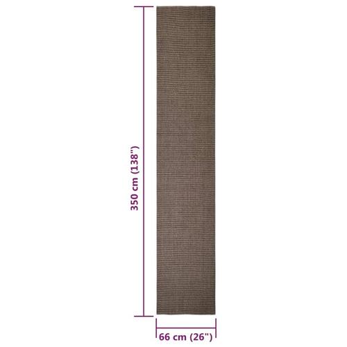 Gulvtæppe 66x350 cm naturlig sisal brun