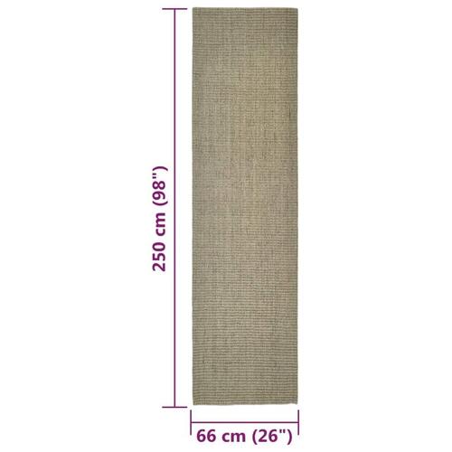 Gulvtæppe 66x250 cm naturlig sisal grøn