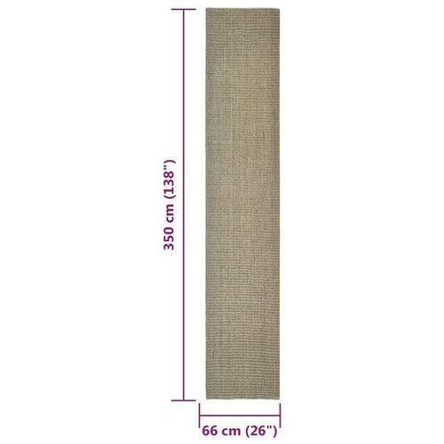 Gulvtæppe 66x350 cm naturlig sisal grøn
