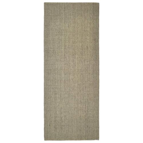 Gulvtæppe 80x200 cm naturlig sisal grøn