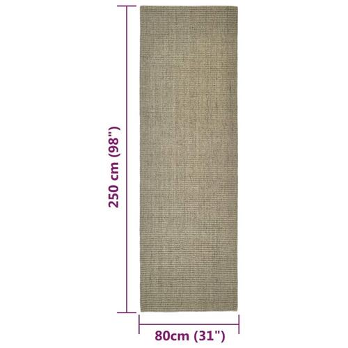 Gulvtæppe 80x250 cm naturlig sisal grøn