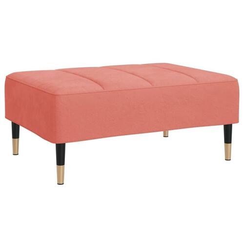 2-personers sovesofa med skammel og 2 puder velour lyserød