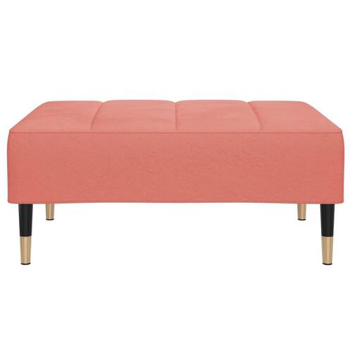 2-personers sovesofa med skammel og 2 puder velour lyserød