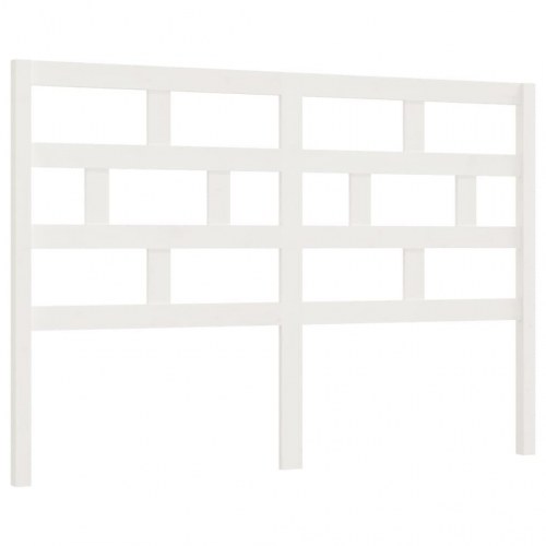 Sengegavl i massivt fyrretræ 126 x 4 x 100 cm - hvid