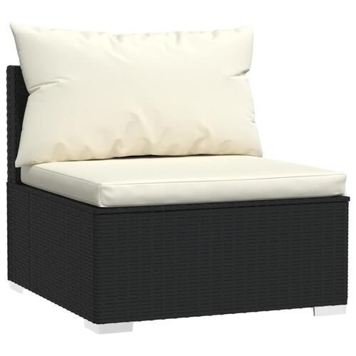 Loungesæt til haven 8 dele med hynder polyrattan sort