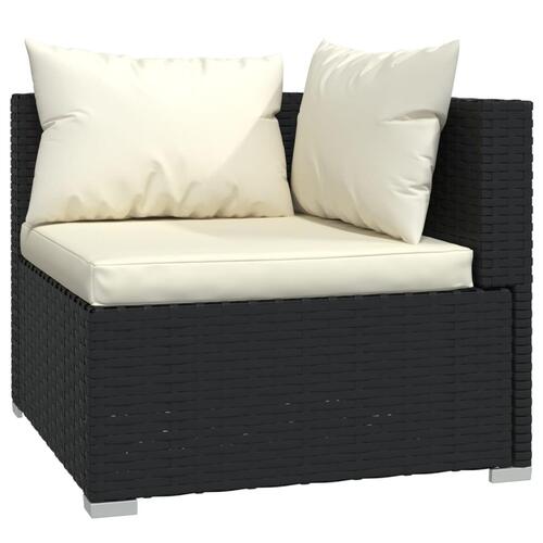 Loungesæt til haven 13 dele med hynder polyrattan sort